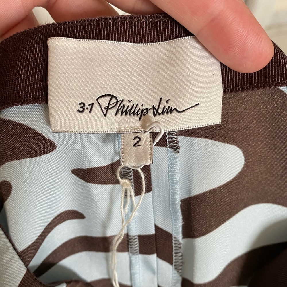 3.1 Phillip Lim Zebra Pleated Skirt with Snaps - Picture 10 of 14